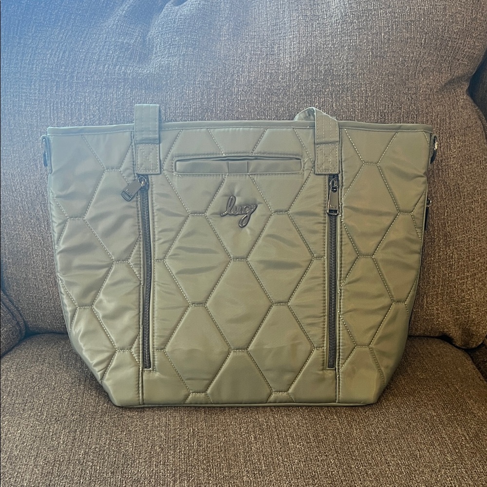 Lug Sage Green Rally Tote with crossbody